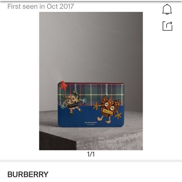 Burberry Creature Appliqué Leather/Snakeskin Pouch - Picture 2 of 3